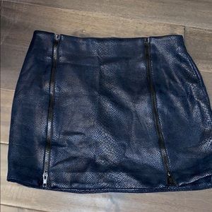 Suede zip up skirt